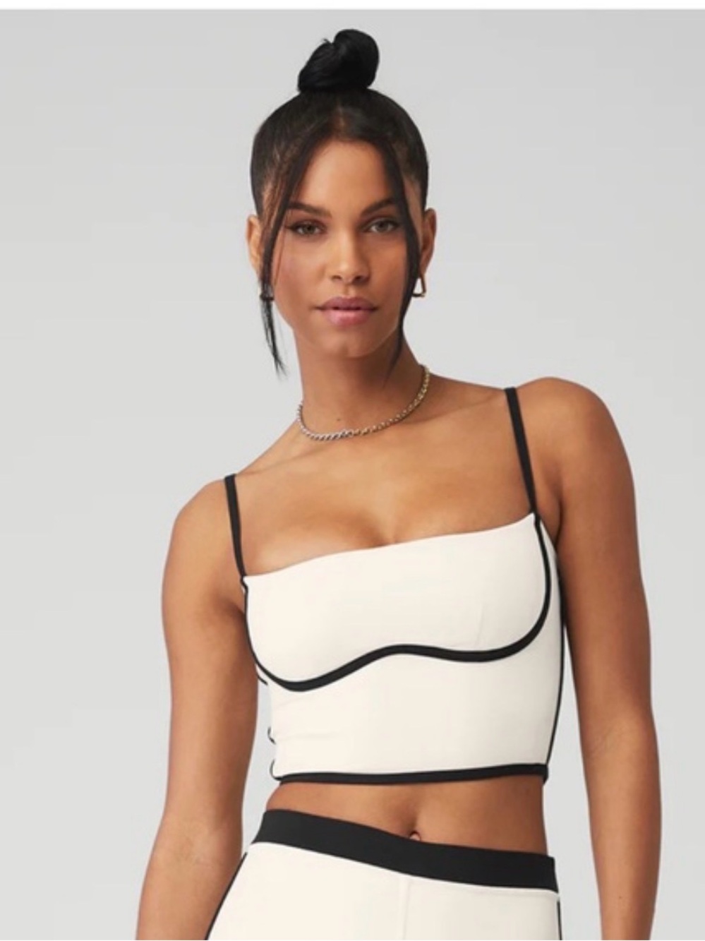 Alo Yoga airbrushed tank ivory/black